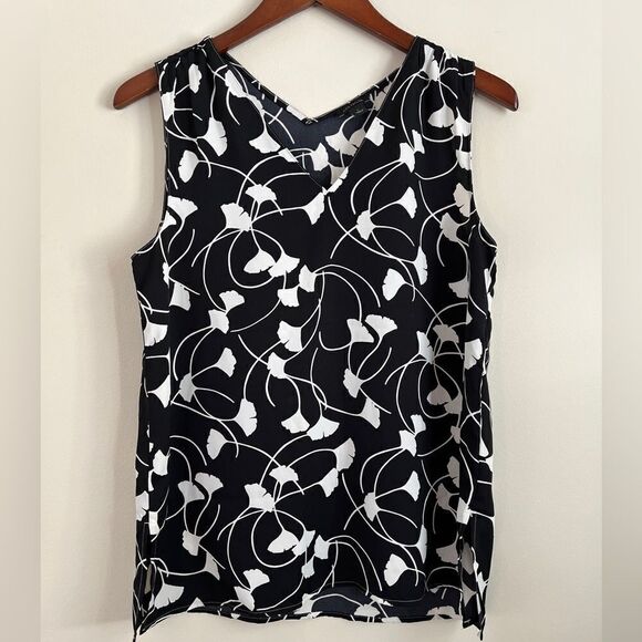 Ann Taylor Sleeveless Black & White Blouse | Size Small - Picture 1 of 4
